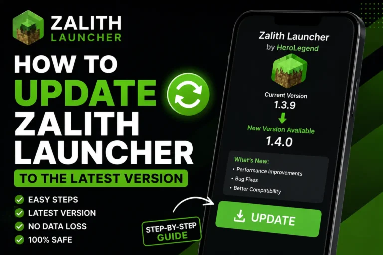 HOW TO UPDATE ZALITH LAUNCHER TO THE LATEST VERSION