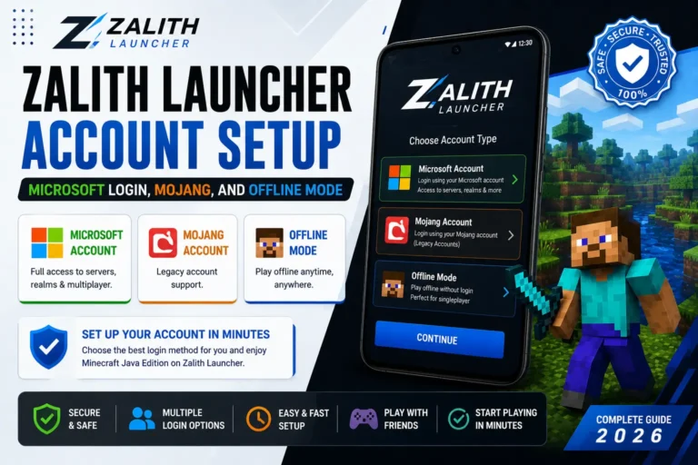 Zalith Launcher Account Setup