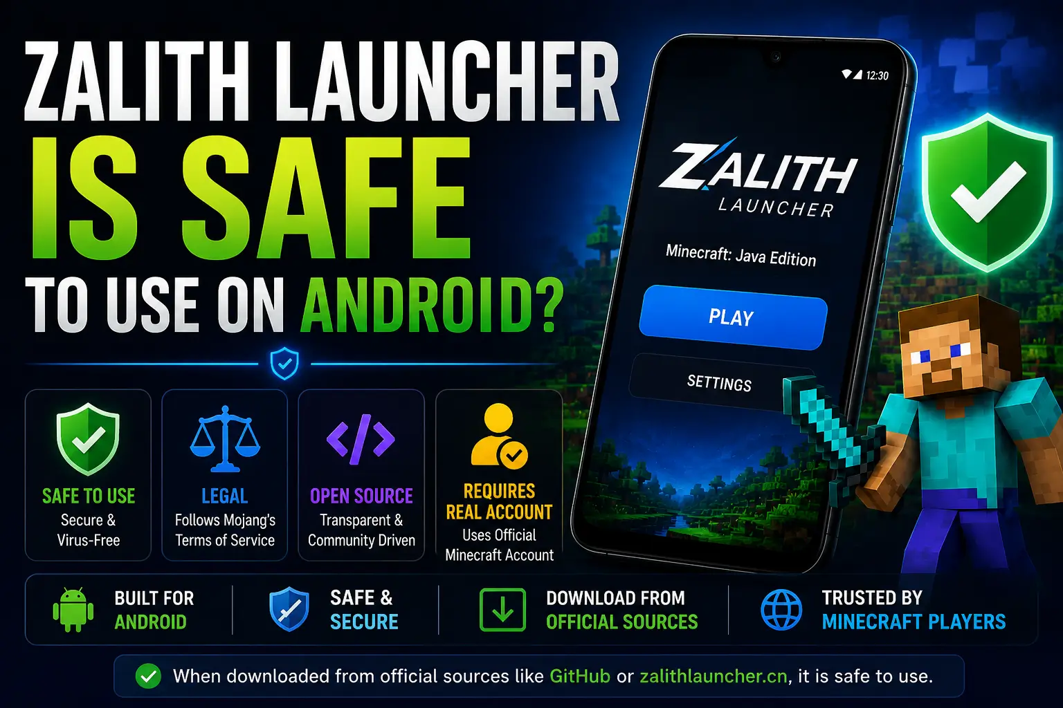 Zalith Launcher is safe to use on Android